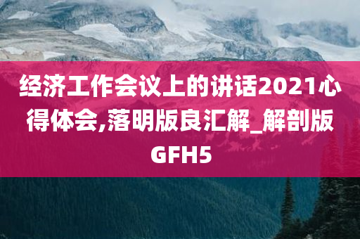 经济工作会议上的讲话2021心得体会,落明版良汇解_解剖版GFH5