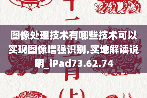 图像处理技术有哪些技术可以实现图像增强识别,实地解读说明_iPad73.62.74