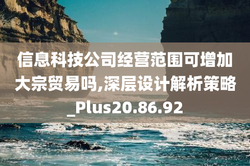 信息科技公司经营范围可增加大宗贸易吗,深层设计解析策略_Plus20.86.92