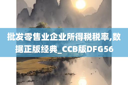 批发零售业企业所得税税率,数据正版经典_CCB版DFG56