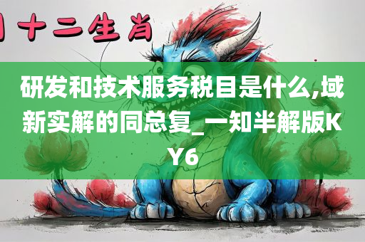 研发和技术服务税目是什么,域新实解的同总复_一知半解版KY6