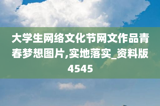 大学生网络文化节网文作品青春梦想图片,实地落实_资料版4545