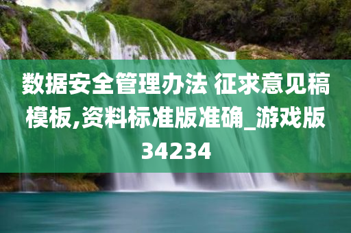 数据安全管理办法 征求意见稿模板,资料标准版准确_游戏版34234