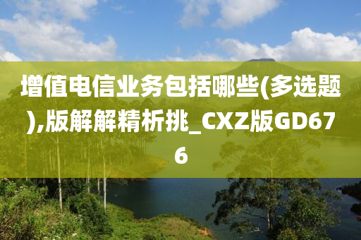 增值电信业务包括哪些(多选题),版解解精析挑_CXZ版GD676