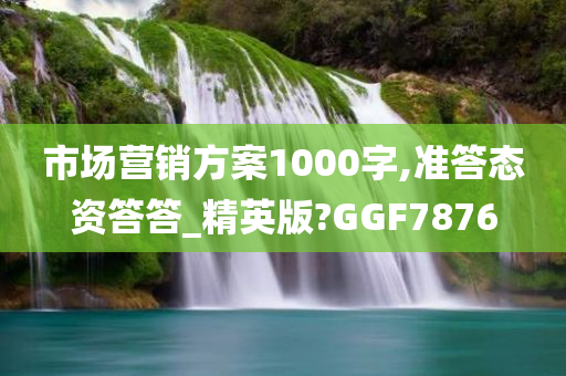 市场营销方案1000字,准答态资答答_精英版?GGF7876