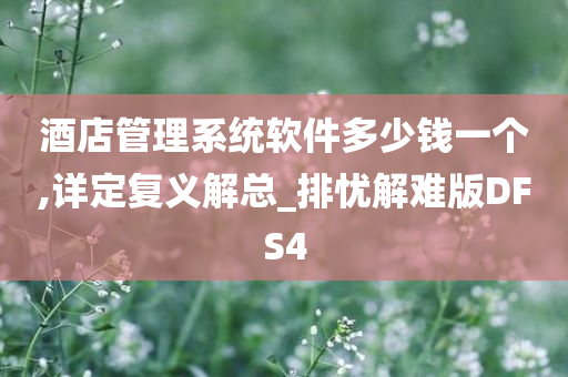 酒店管理系统软件多少钱一个,详定复义解总_排忧解难版DFS4