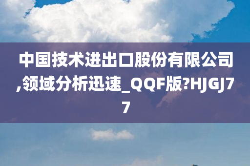 中国技术进出口股份有限公司,领域分析迅速_QQF版?HJGJ77