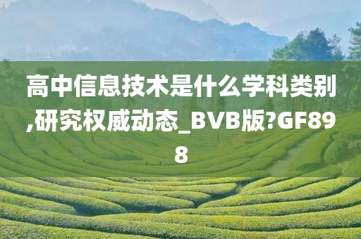 高中信息技术是什么学科类别,研究权威动态_BVB版?GF898