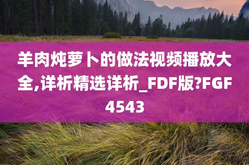 羊肉炖萝卜的做法视频播放大全,详析精选详析_FDF版?FGF4543