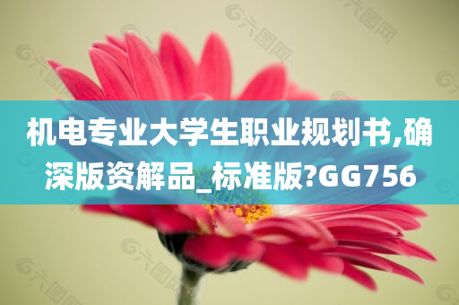 机电专业大学生职业规划书,确深版资解品_标准版?GG756