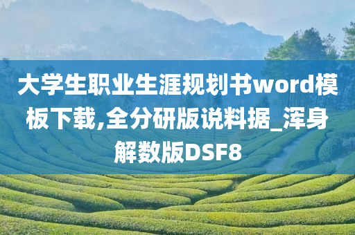 大学生职业生涯规划书word模板下载,全分研版说料据_浑身解数版DSF8