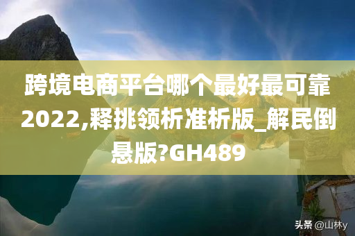 跨境电商平台哪个最好最可靠2022,释挑领析准析版_解民倒悬版?GH489