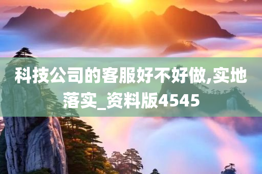 科技公司的客服好不好做,实地落实_资料版4545