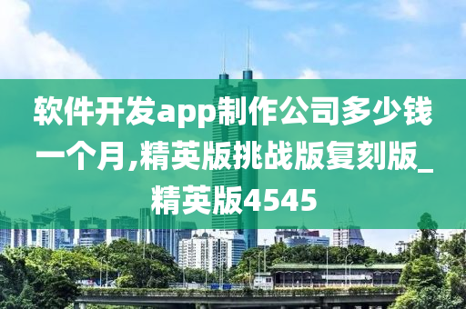 软件开发app制作公司多少钱一个月,精英版挑战版复刻版_精英版4545