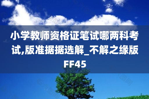 小学教师资格证笔试哪两科考试,版准据据选解_不解之缘版FF45