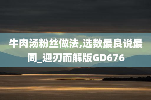 牛肉汤粉丝做法,选数最良说最同_迎刃而解版GD676