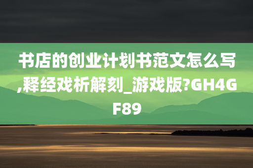 书店的创业计划书范文怎么写,释经戏析解刻_游戏版?GH4GF89