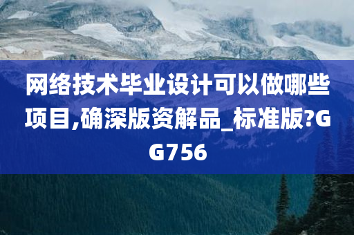 网络技术毕业设计可以做哪些项目,确深版资解品_标准版?GG756