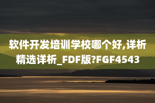 软件开发培训学校哪个好,详析精选详析_FDF版?FGF4543