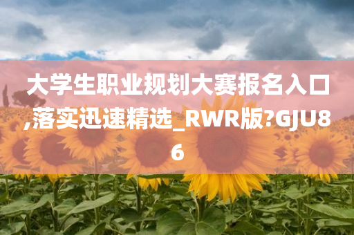 大学生职业规划大赛报名入口,落实迅速精选_RWR版?GJU86