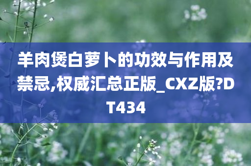 羊肉煲白萝卜的功效与作用及禁忌,权威汇总正版_CXZ版?DT434