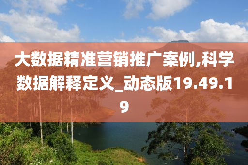 大数据精准营销推广案例,科学数据解释定义_动态版19.49.19