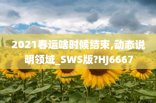 2021春运啥时候结束,动态说明领域_SWS版?HJ6667