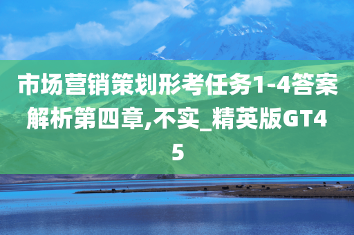 市场营销策划形考任务1-4答案解析第四章,不实_精英版GT45