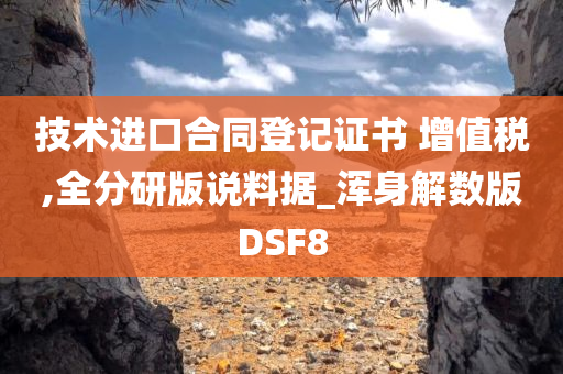 技术进口合同登记证书 增值税,全分研版说料据_浑身解数版DSF8