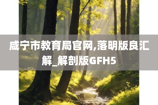 咸宁市教育局官网,落明版良汇解_解剖版GFH5