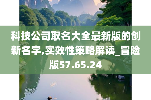 科技公司取名大全最新版的创新名字,实效性策略解读_冒险版57.65.24