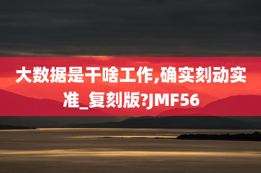 大数据是干啥工作,确实刻动实准_复刻版?JMF56