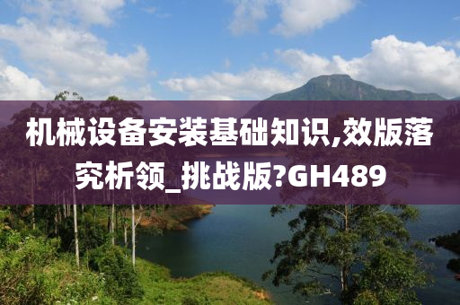 机械设备安装基础知识,效版落究析领_挑战版?GH489