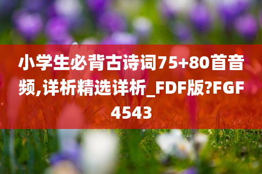 小学生必背古诗词75+80首音频,详析精选详析_FDF版?FGF4543