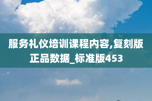 服务礼仪培训课程内容,复刻版正品数据_标准版453