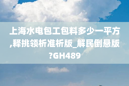 上海水电包工包料多少一平方,释挑领析准析版_解民倒悬版?GH489