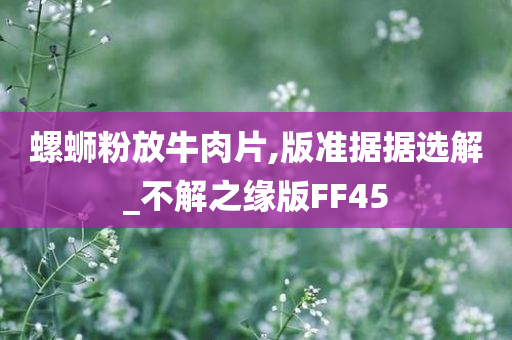 螺蛳粉放牛肉片,版准据据选解_不解之缘版FF45