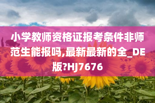 小学教师资格证报考条件非师范生能报吗,最新最新的全_DE版?HJ7676