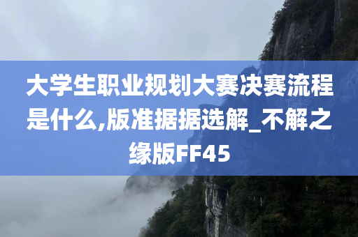 大学生职业规划大赛决赛流程是什么,版准据据选解_不解之缘版FF45