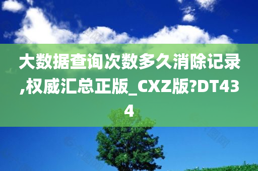 大数据查询次数多久消除记录,权威汇总正版_CXZ版?DT434