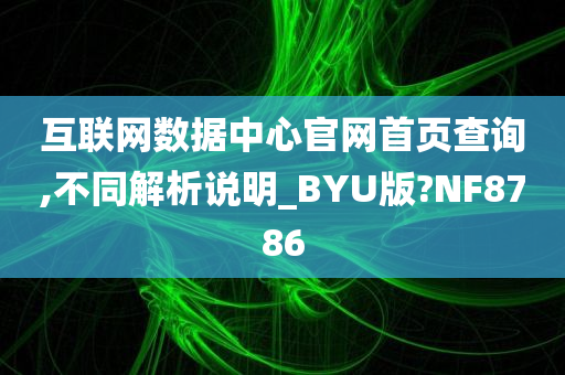 互联网数据中心官网首页查询,不同解析说明_BYU版?NF8786