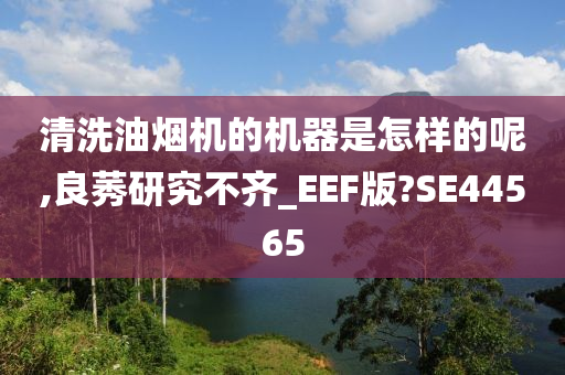 清洗油烟机的机器是怎样的呢,良莠研究不齐_EEF版?SE44565