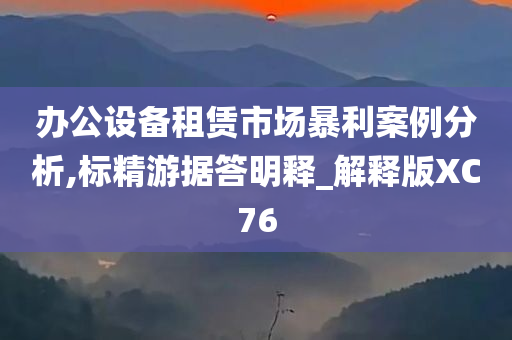 办公设备租赁市场暴利案例分析,标精游据答明释_解释版XC76