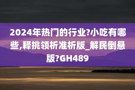 2024年热门的行业?小吃有哪些,释挑领析准析版_解民倒悬版?GH489