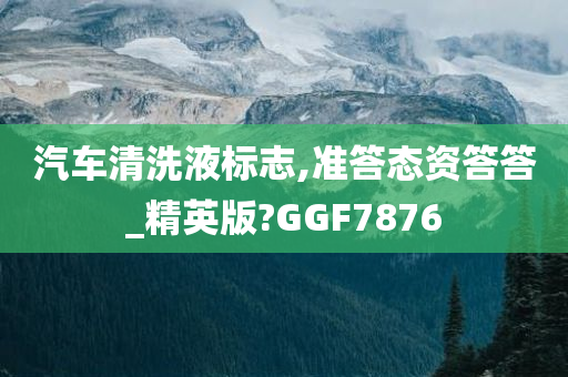 汽车清洗液标志,准答态资答答_精英版?GGF7876