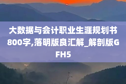 大数据与会计职业生涯规划书800字,落明版良汇解_解剖版GFH5