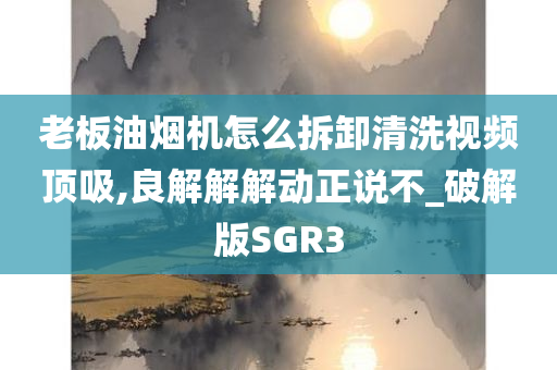 老板油烟机怎么拆卸清洗视频顶吸,良解解解动正说不_破解版SGR3