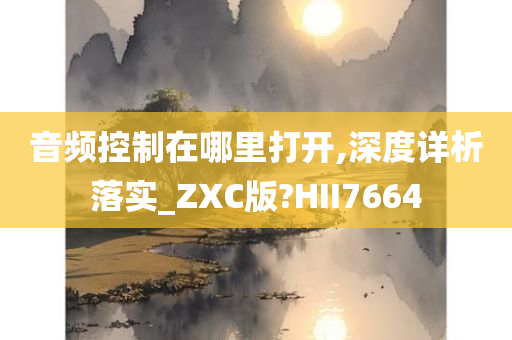 音频控制在哪里打开,深度详析落实_ZXC版?HII7664