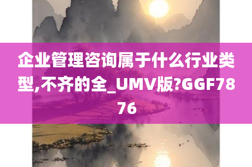 企业管理咨询属于什么行业类型,不齐的全_UMV版?GGF7876