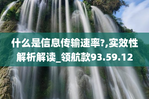 什么是信息传输速率?,实效性解析解读_领航款93.59.12